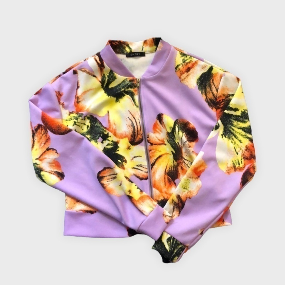 FLORAL jacket. Entry Brand. Lavender size small